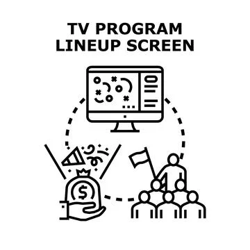 Program lineup screen building audience engagement and revenue Illustrazione stock