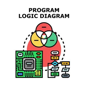 Program logic diagram engineering and software development concept Illustrazione stock