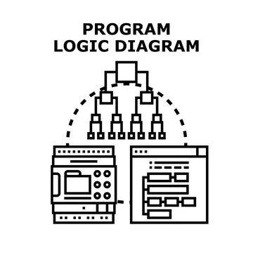 Program logic diagram engineering information technology Stock Illustration
