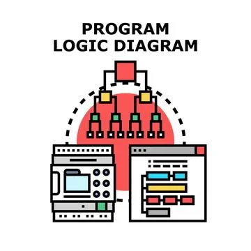 Program logic diagram engineering information technology Stock Illustration