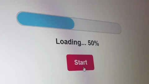 Program or application loading indicator on a personal computer or tablet screen Video stock 303704435