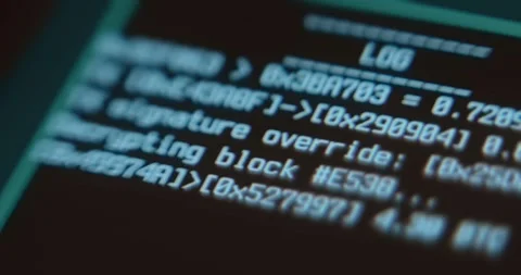 Program in the process of decrypting data Stock Footage 322617107