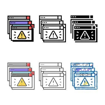 Program security technology color icon variations vector Illustrazione stock