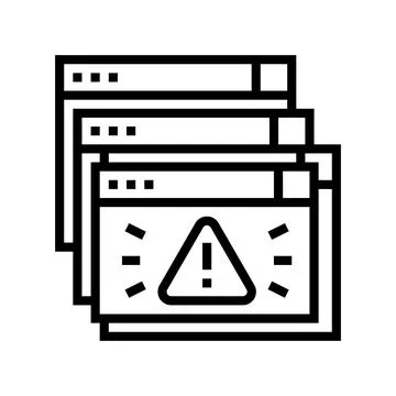 Program security technology line icon vector illustration 스톡 일러스트