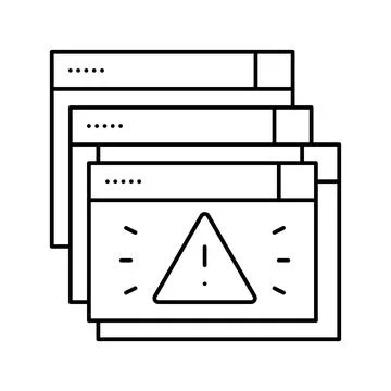 Program security technology line icon vector illustration 스톡 일러스트
