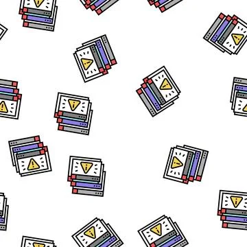 Program security technology vector seamless pattern Stock Illustration