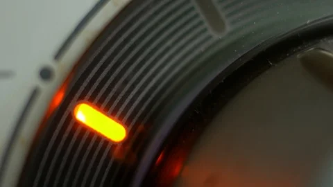 Program selection dial with indicator light. Washing machine Video stock 119593713