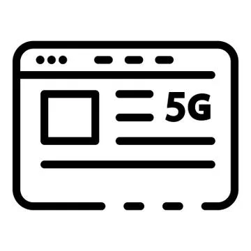 Program settings window icon, outline style Illustrazione stock