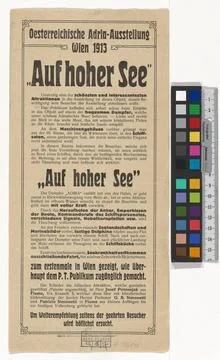 Program slip of the show Auf Hoher See in the amusement park of the Austri... Fotos de archivo