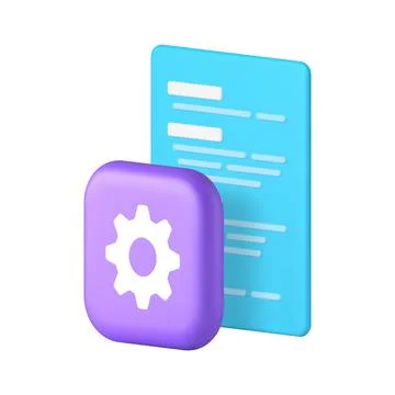 Program software development web site code setting option setup 3d icon reali Stock Illustration