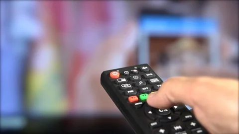 Program switch television remote control Vídeo Stock 99554855