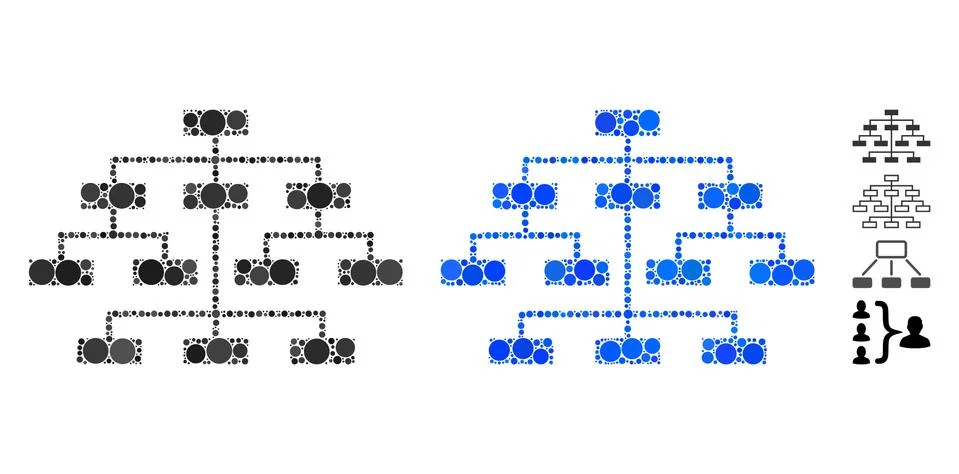 Program Tree Mosaic Icon of Spheric Items Illustrazione stock