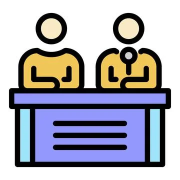 Program tv presenter icon color outline vector Stock Illustration