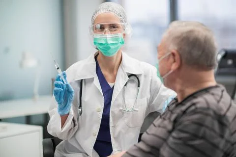 The program for vaccination of the population against the covid 19 virus strain Stock Photos