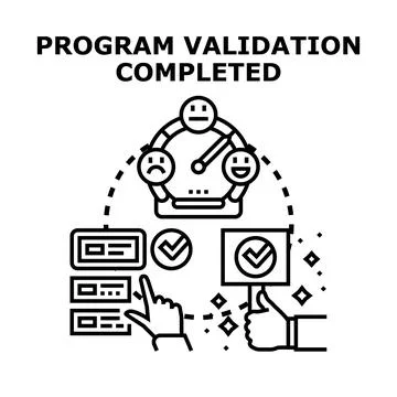 Program validation completed showing excellent system performance 스톡 일러스트