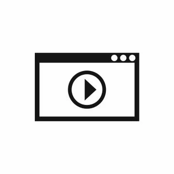 Program for video playback icon, simple style Stock Illustration