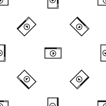 Program for video playback pattern seamless black イラスト素材