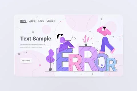 Programers repairing site with problem not working lost not found concept Stockillustratie