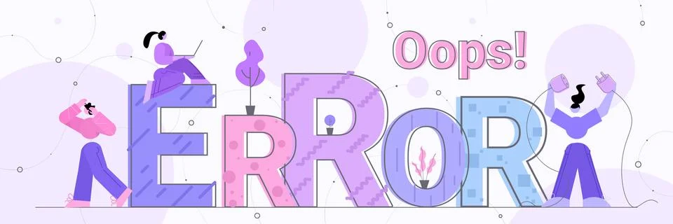 Programers repairing site with problem not working lost not found concept Stockillustratie