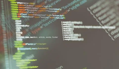 Programing code background. Stock Photos