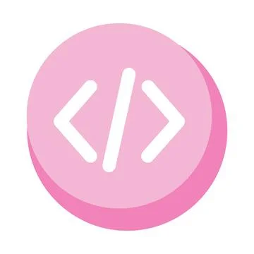 Programing code pink button Stock Illustration