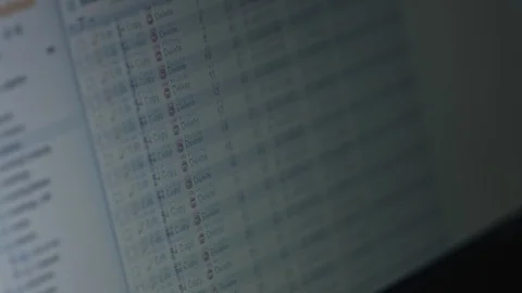 Programing sql php source code on screen Stock Footage 105655255