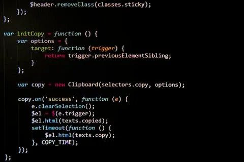 Programing sql php source code on screen Stock Photos
