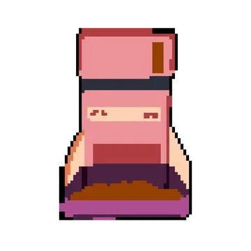 Programmable automatic pet feeder pixel art vector illustration イラスト素材