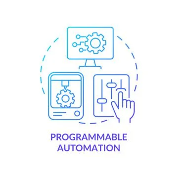 Programmable automation blue gradient concept icon Stock Illustration