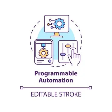 Programmable automation concept icon Stock Illustration