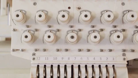 Programmable embroidery machine working to creating folk pattern Video stock 89331278