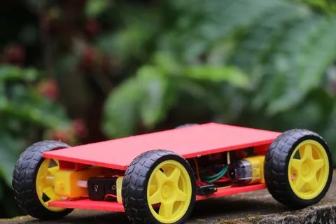 Programmable four wheels drive or 4WD robotic car with chassis 스톡 사진