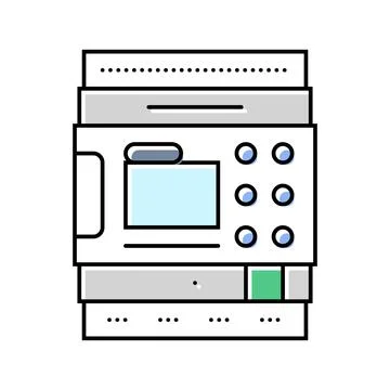 Programmable logic controller color icon vector illustration Illustrazione stock