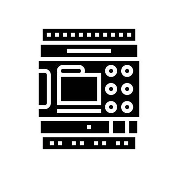 Programmable logic controller glyph icon vector illustration Stock Illustration
