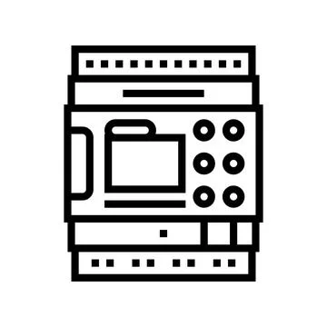 Programmable logic controller line icon vector illustration Stock Illustration
