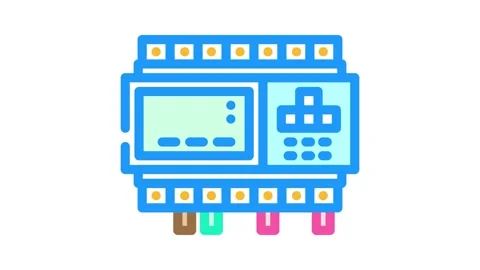 Programmable logic controller plc color icon animation Stock Footage 327259461