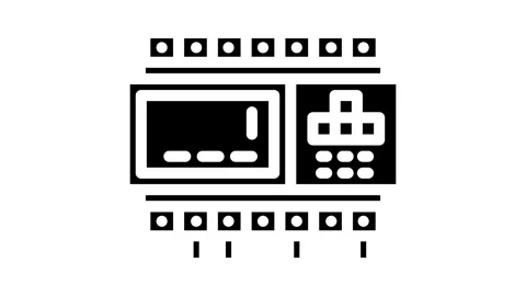 Programmable logic controller plc glyph icon animation Stock Footage 326735122