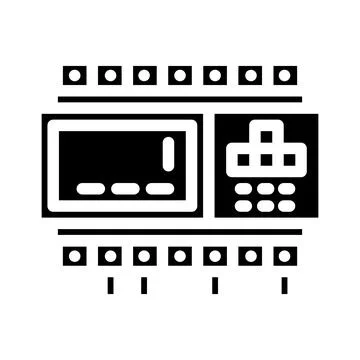 Programmable logic controller plc glyph icon vector illustration Stock Illustration