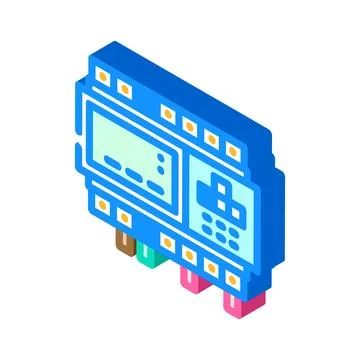 Programmable logic controller plc isometric icon vector illustration Stock Illustration