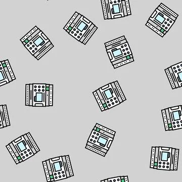 Programmable logic controller vector seamless pattern 스톡 일러스트