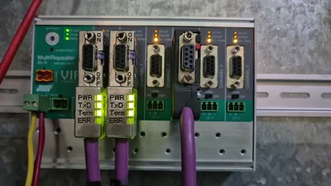 Programmable Logic Controllers (PLCs) for modern machinery in industrial plants 動画素材 342299017