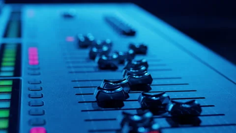 Programmable professional sound control during pre-concert setup Stock Footage 203809754