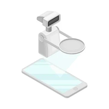 Programmable Robot and Smartphone as Robotic Technology and Electronic Equipment Stock Illustration