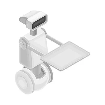 Programmable Robot Machine Holding Tray as Robotic Technology and Electronic Stockillustratie