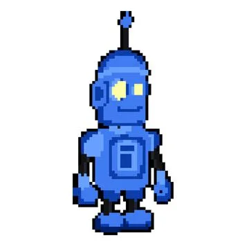 Programmable robot toy pixel art vector illustration Stock Illustration