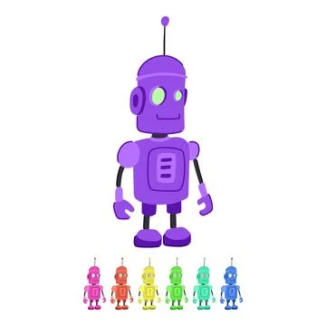 Programmable robot toy vector cartoon graphic Stockillustratie