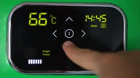 Programmable Thermostat. Touch panel. Temperature down Stock-Footage 65007567