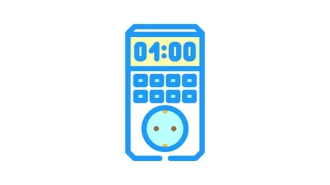 Programmable timer energy conservation color icon animation Stock Footage 327261545