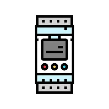 Programmable timer energy conservation color icon vector illustration Stock Illustration