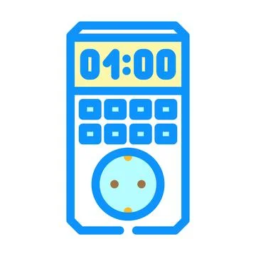 Programmable timer energy conservation color icon vector illustration 스톡 일러스트
